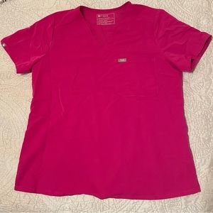 FIGS Raspberry Sorbet Catarina™ - One-Pocket Scrub Top - L